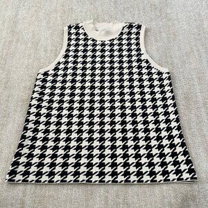 LOFT Outlet Houndstooth Sleeveless Knit Sweater Vest L Petite